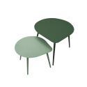 Tables basses gigognes de jardin rondes en métal 58x50x34 cm et 40x35x28 cm