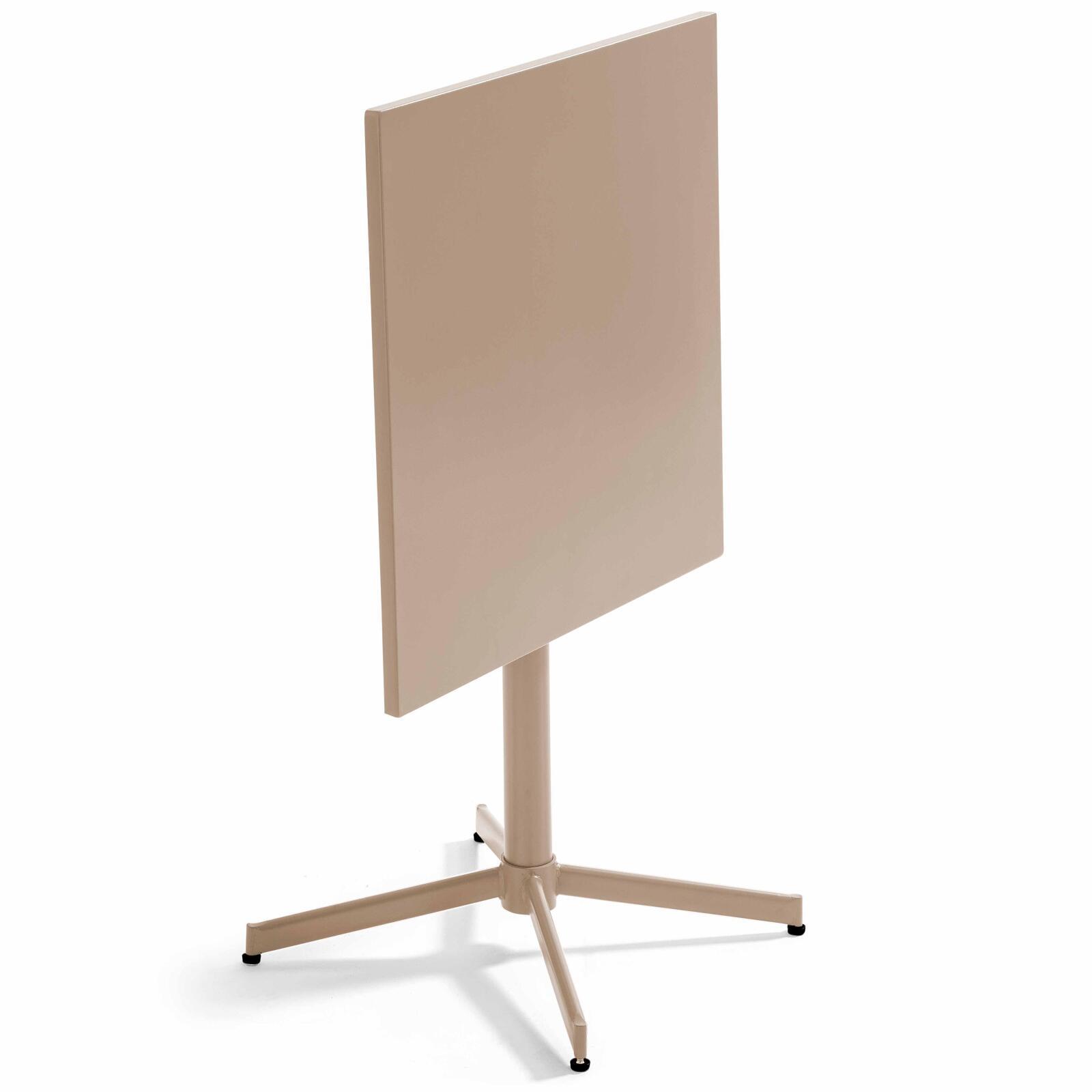 Table de jardin carrée inclinable en métal 4 personnes 70x70 cm