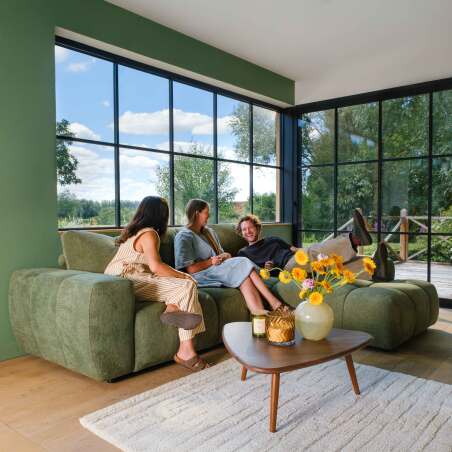 Canapé d'angle 3 places en tissu avec méridienne droite et coussins (5/7)