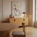 Buffet effet bois 4 portes 160 cm