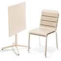 Table de jardin bistrot carrée inclinable en métal 70x70 cm et 2 chaises 