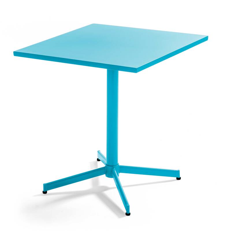 Table de jardin bistrot carrée inclinable en métal 70x70 cm et 2 chaises  (2/8)