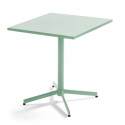 Table de jardin bistrot carrée inclinable en métal 70x70 cm et 2 chaises 