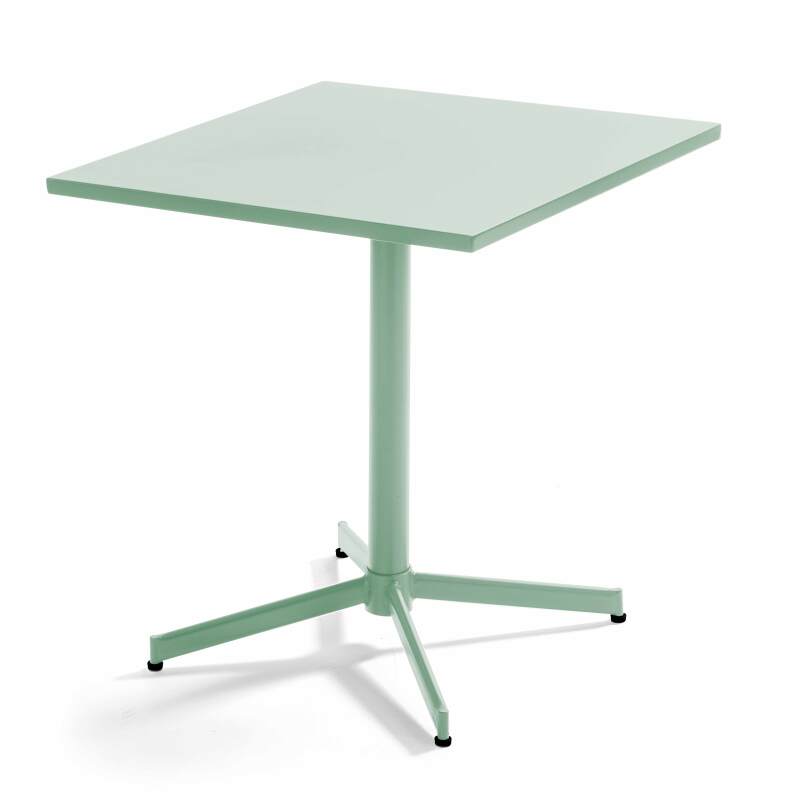 Table de jardin bistrot carrée inclinable en métal 70x70 cm et 2 chaises  (2/8)