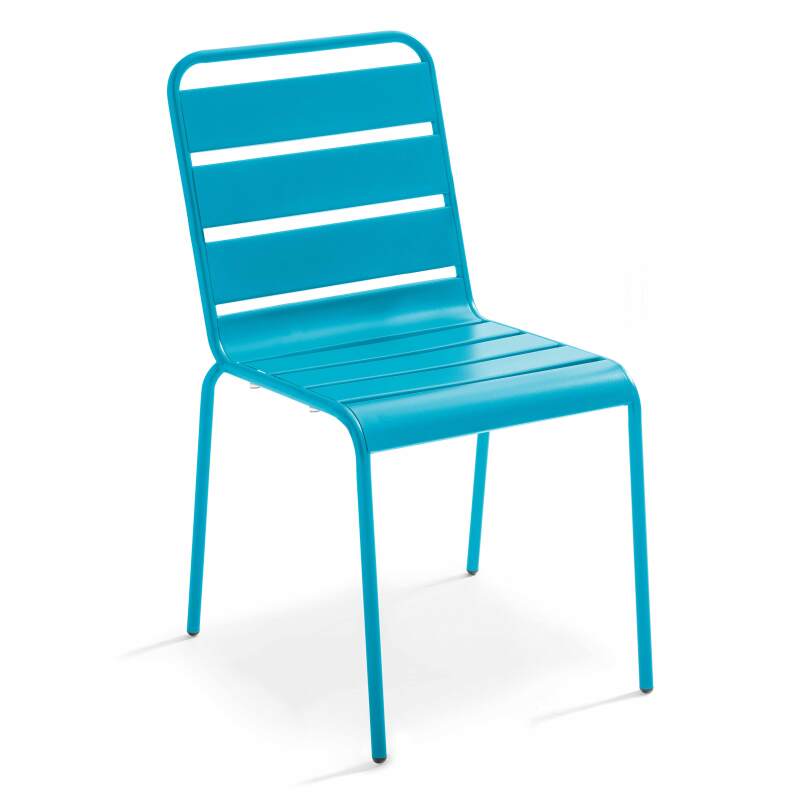 Table de jardin bistrot carrée inclinable en métal 70x70 cm et 2 chaises  (6/8)