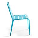 Table de jardin bistrot carrée inclinable en métal 70x70 cm et 2 chaises 