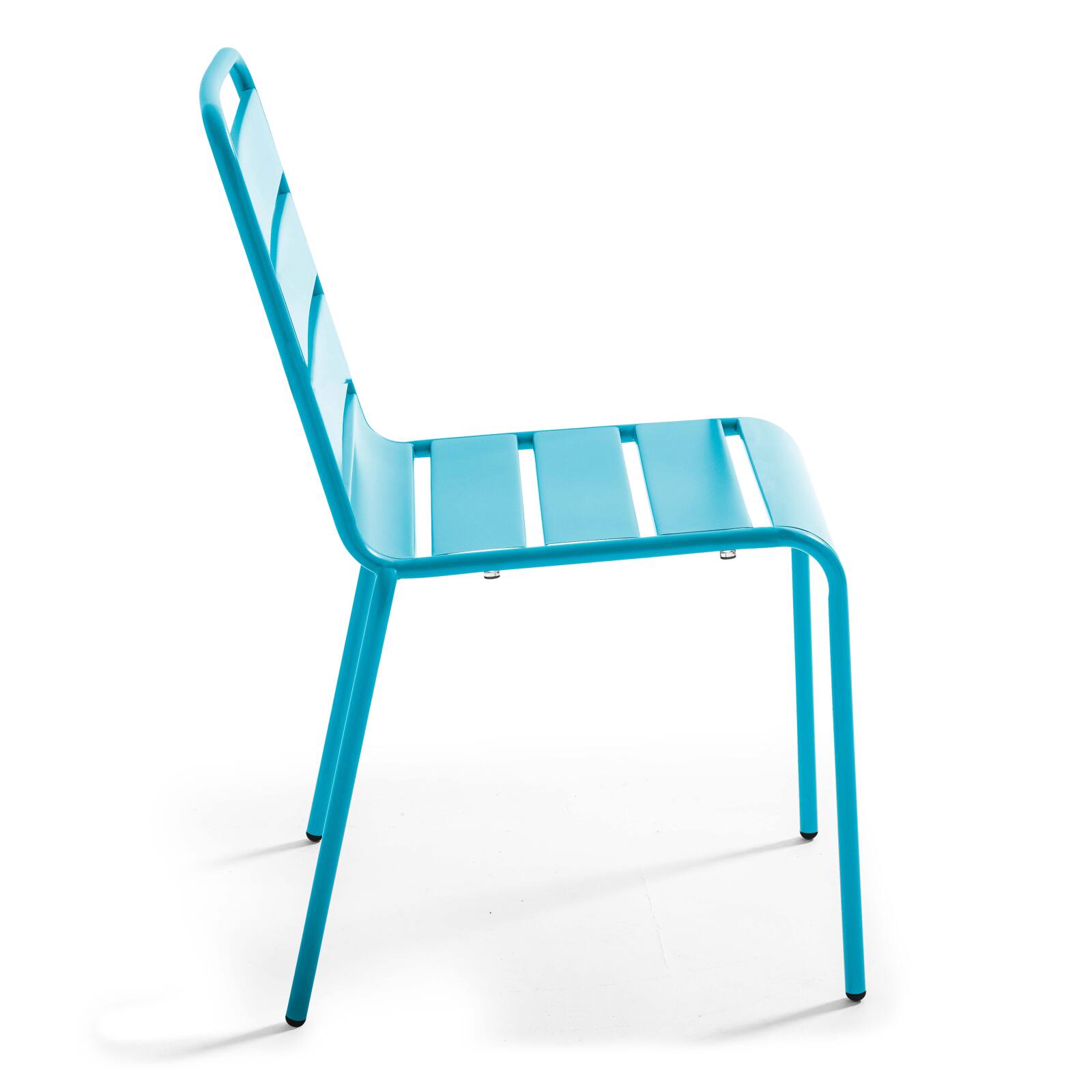 Table de jardin bistrot carrée inclinable en métal 70x70 cm et 2 chaises 