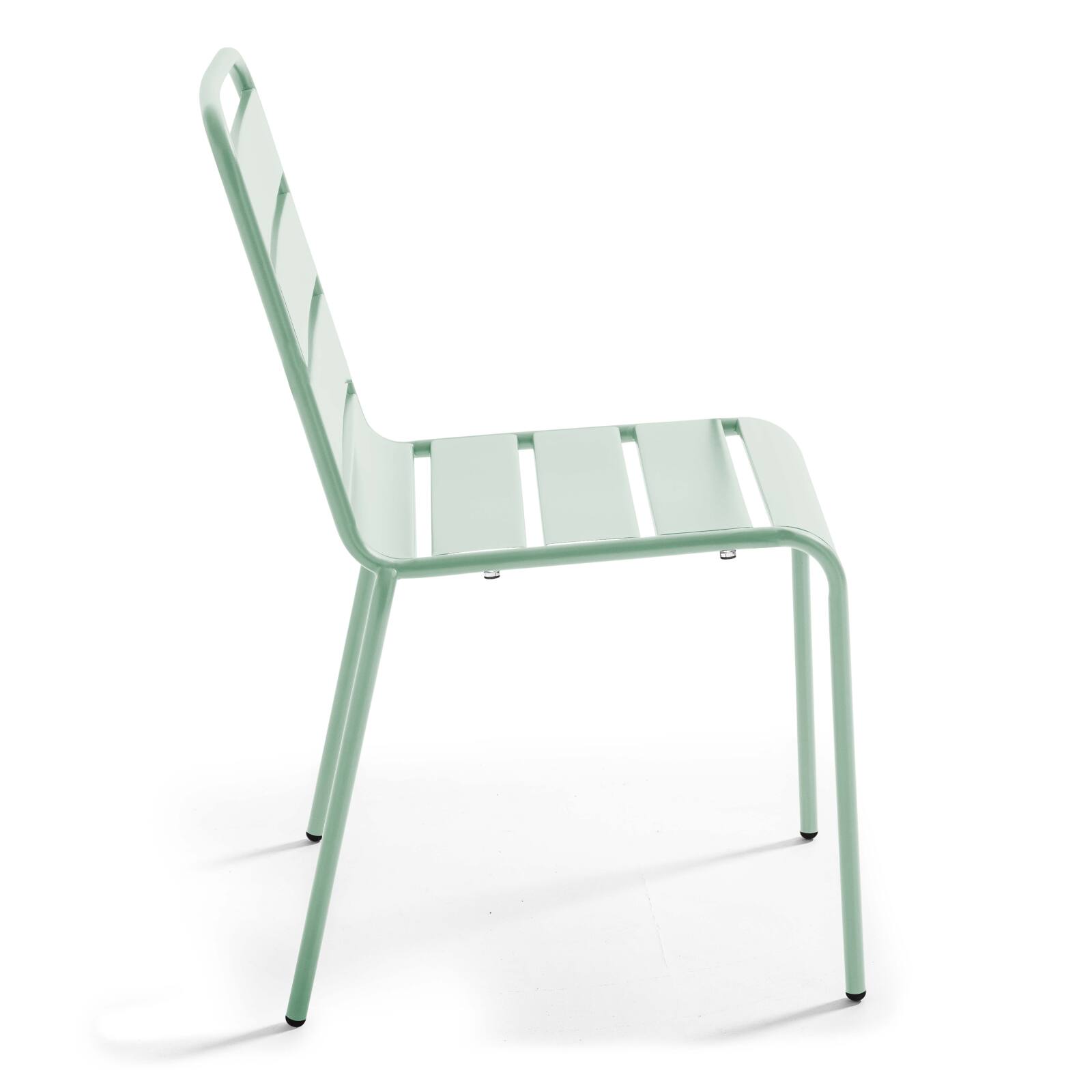 Table de jardin bistrot carrée inclinable en métal 70x70 cm et 2 chaises 