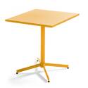 Table de jardin bistrot carrée inclinable en métal 70x70 cm et 2 chaises avec accoudoirs
