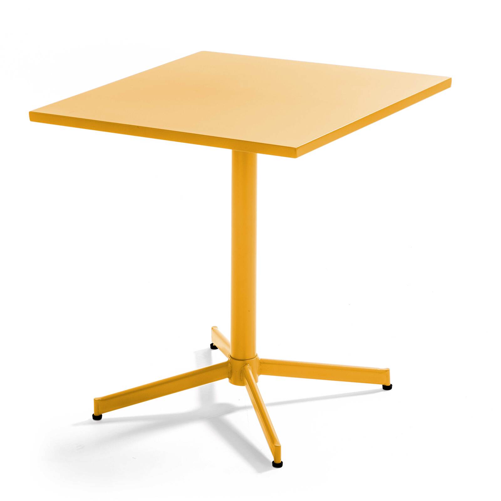 Table de jardin bistrot carrée inclinable en métal 70x70 cm et 2 chaises avec accoudoirs