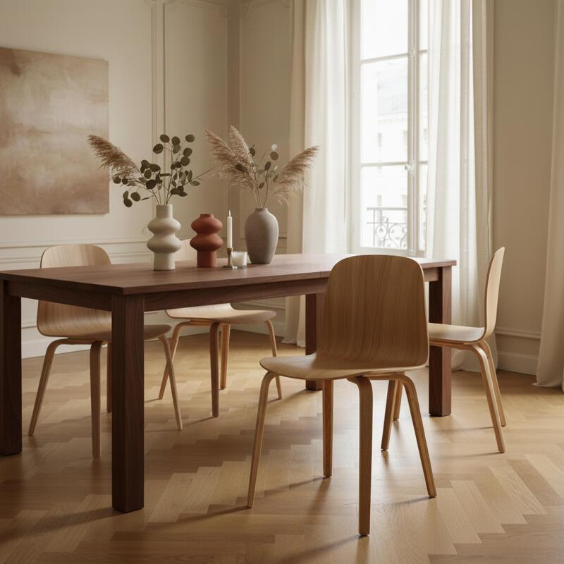 Chaises en contreplaqué chêne naturel FSC® - Lot de 2 (2/8)