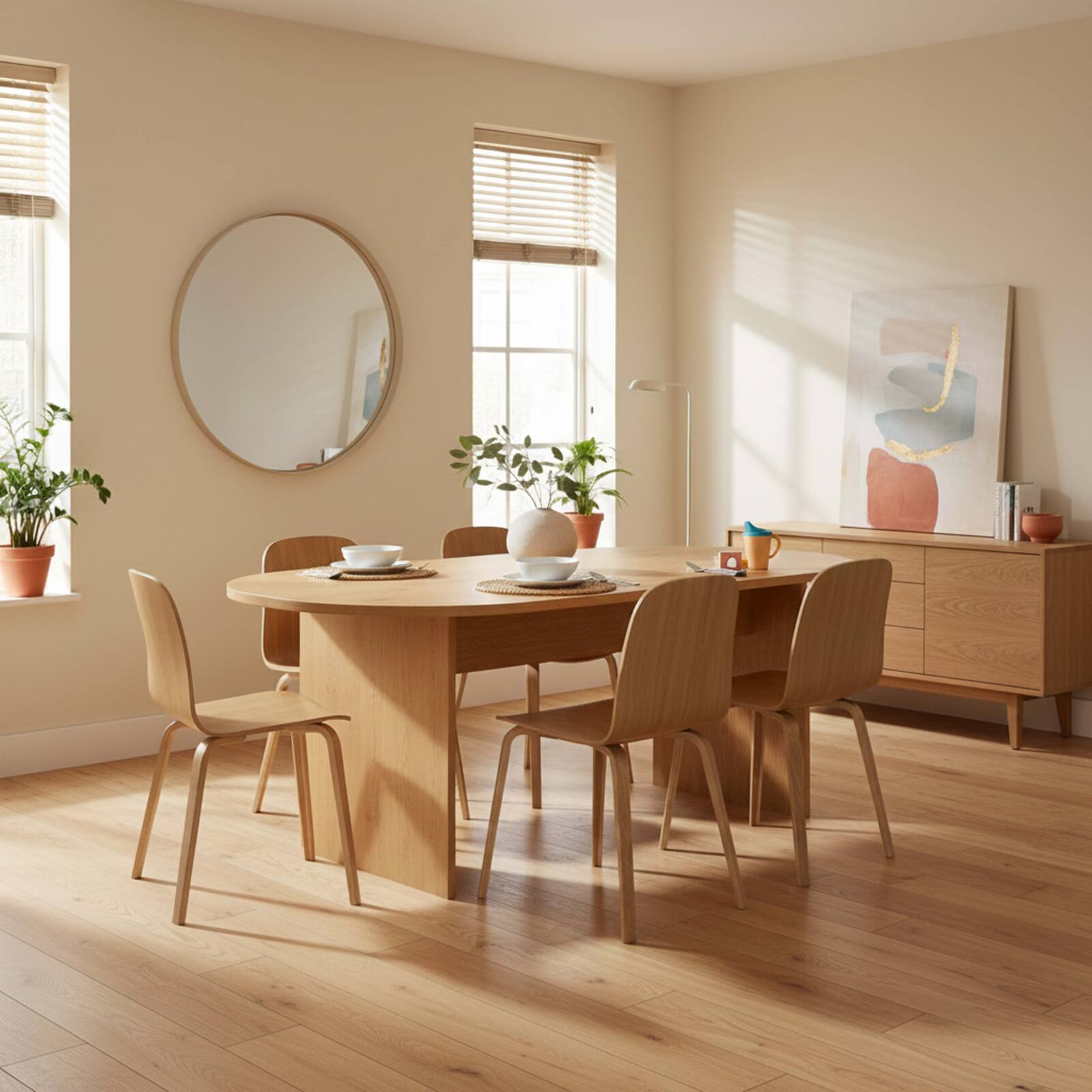 Chaises en contreplaqué chêne naturel FSC® - Lot de 2