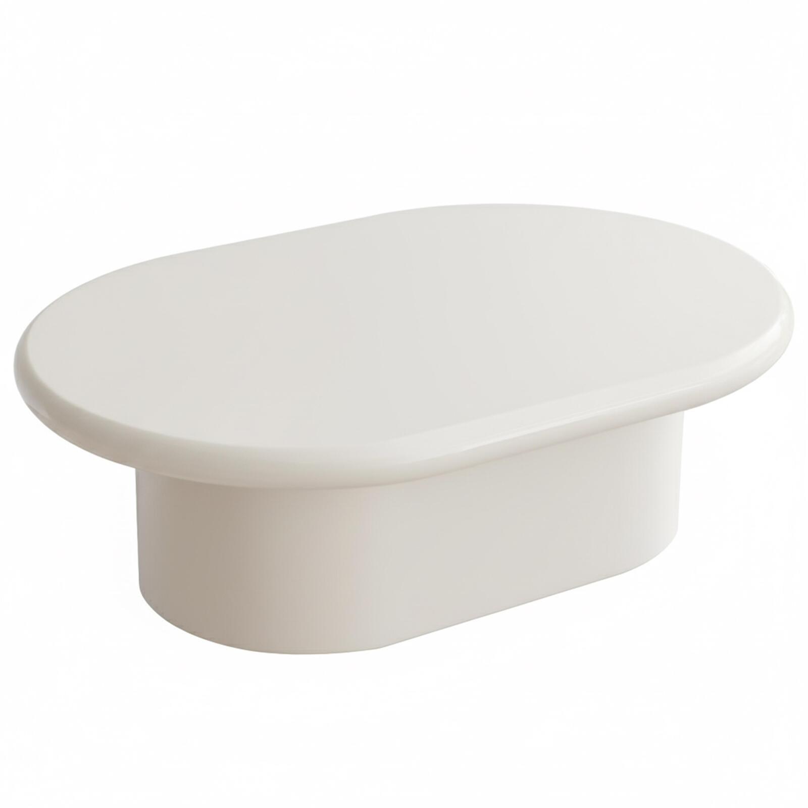 Table basse effet laqué ovale 100x70 cm