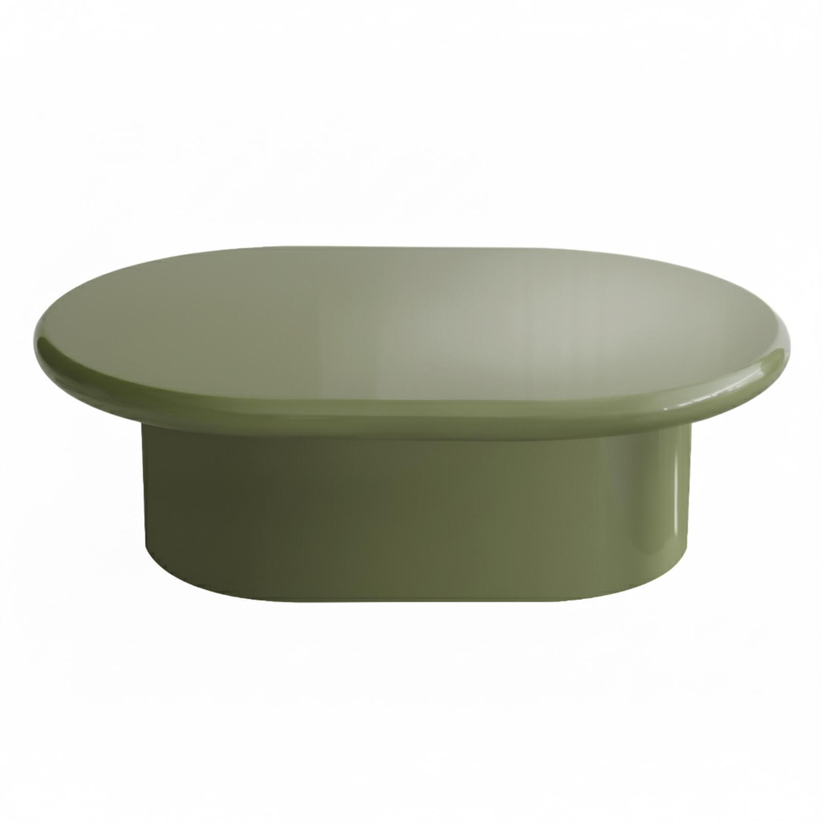 Table basse effet laqué ovale 100x70 cm