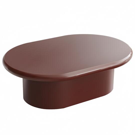 Table basse effet laqué ovale 100x70 cm style rétro | Oviala