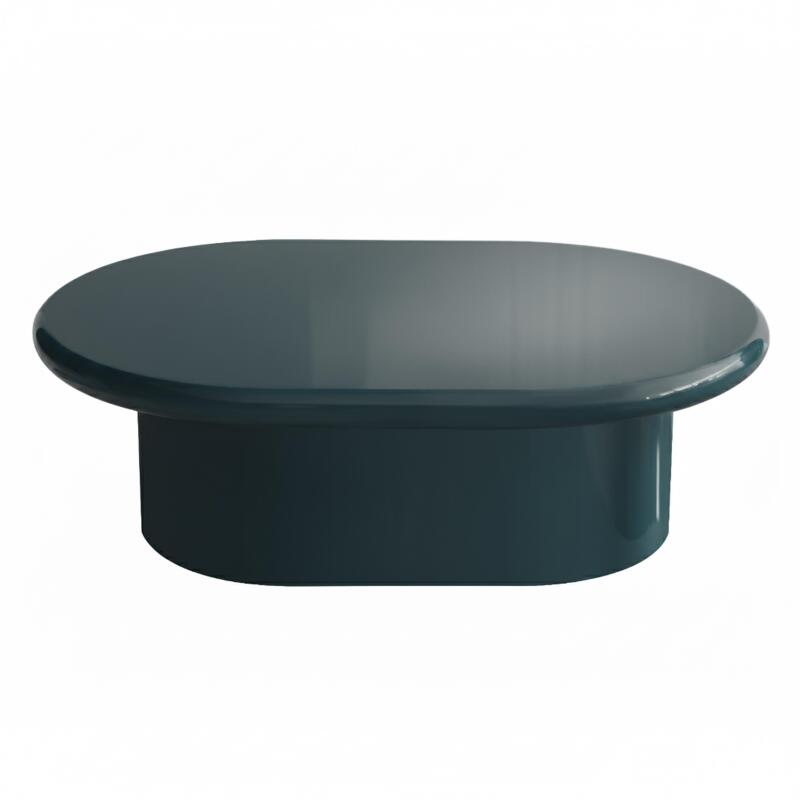 Table basse effet laqué ovale 100x70 cm (2/3)