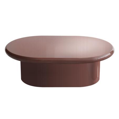 Table basse effet laqué ovale 100x70 cm (2/3)