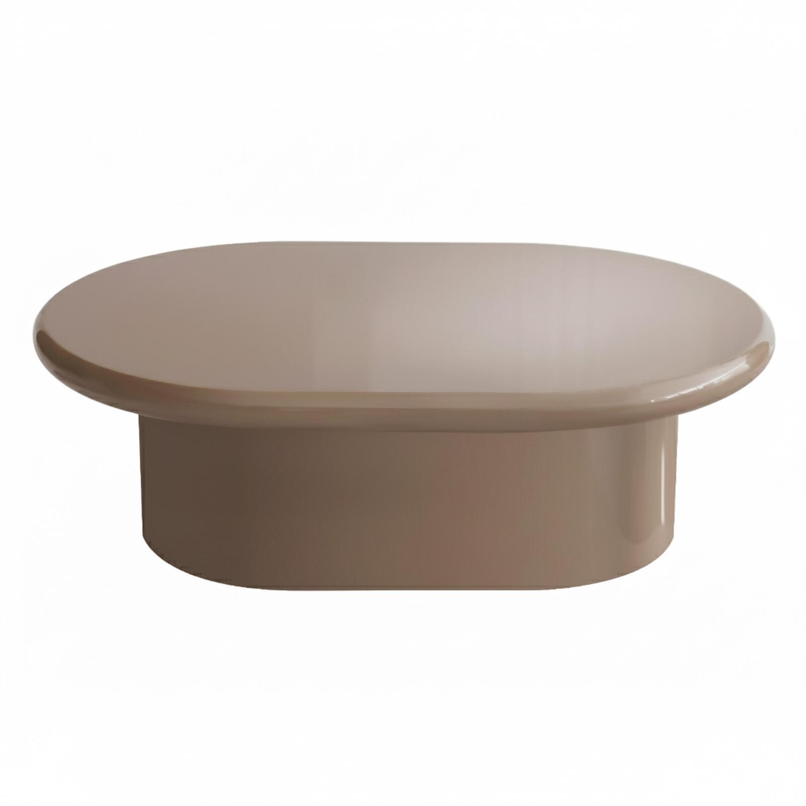 Table basse effet laqué ovale 100x70 cm