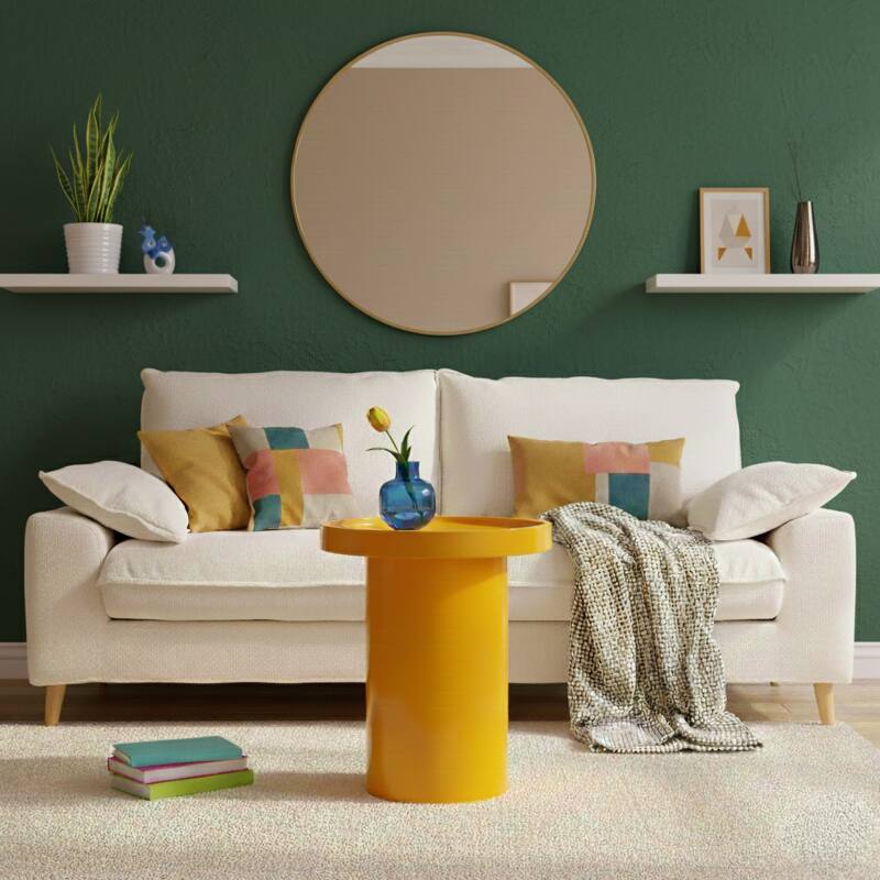 Table basse effet laqué ronde Ø40 cm