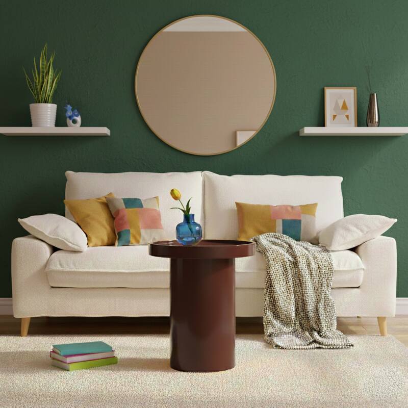 Table basse effet laqué ronde Ø40 cm