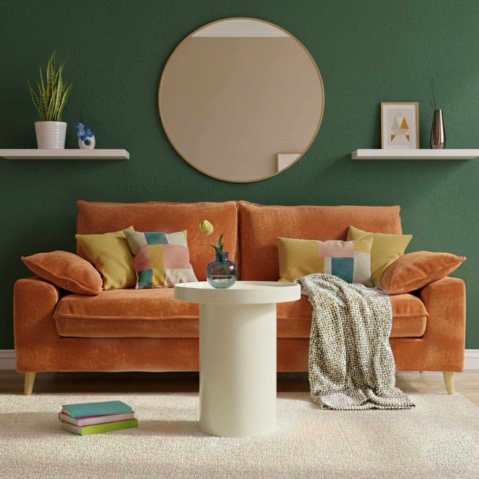 Table basse effet laqué ronde Ø40 cm