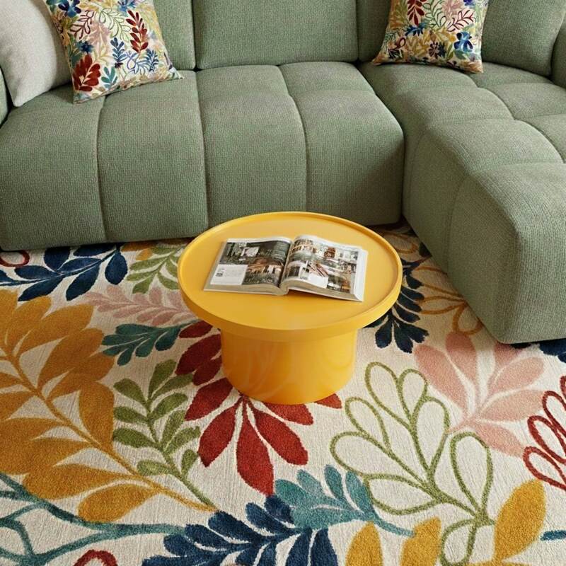 Table basse effet laqué ronde Ø50 cm