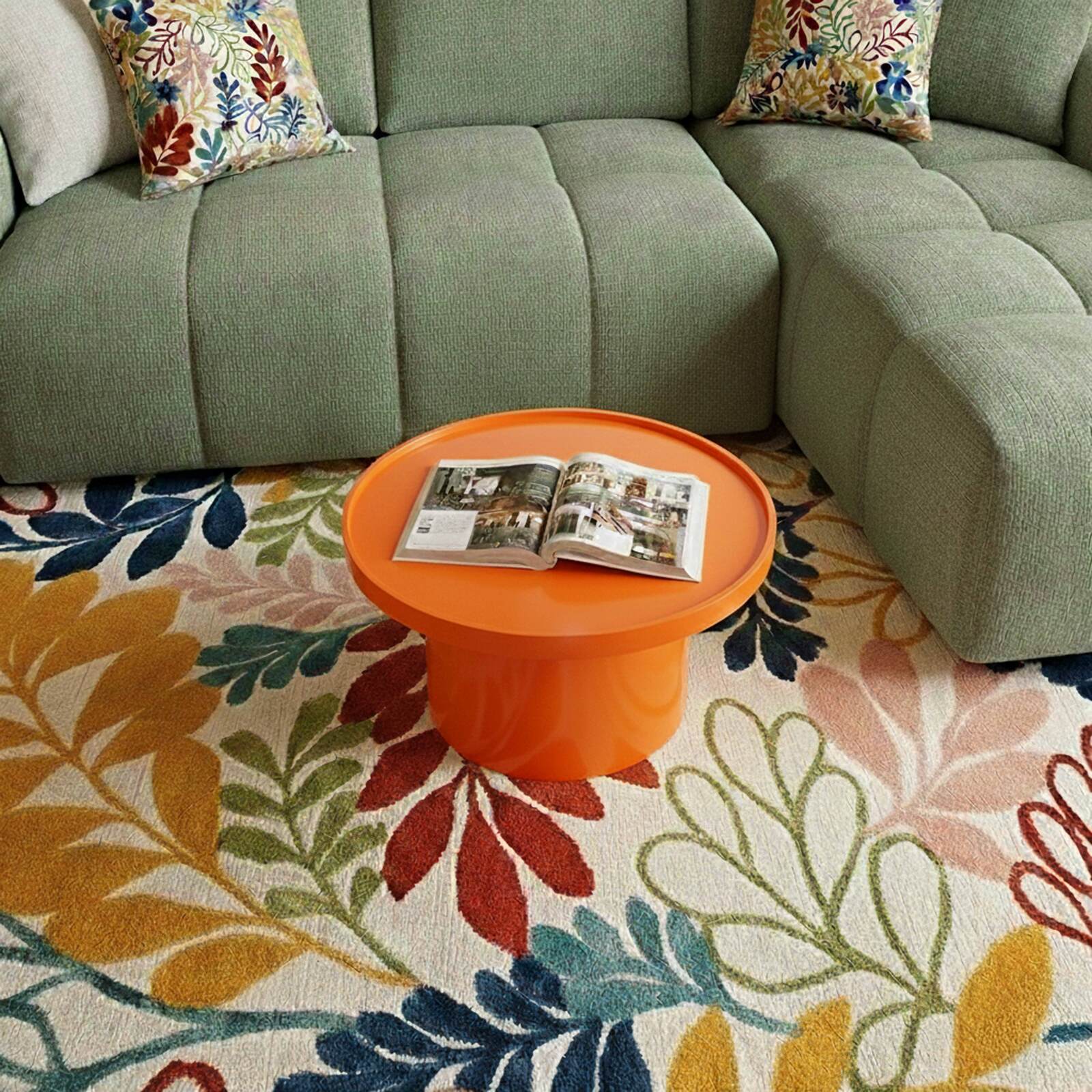 Table basse effet laqué ronde Ø50 cm