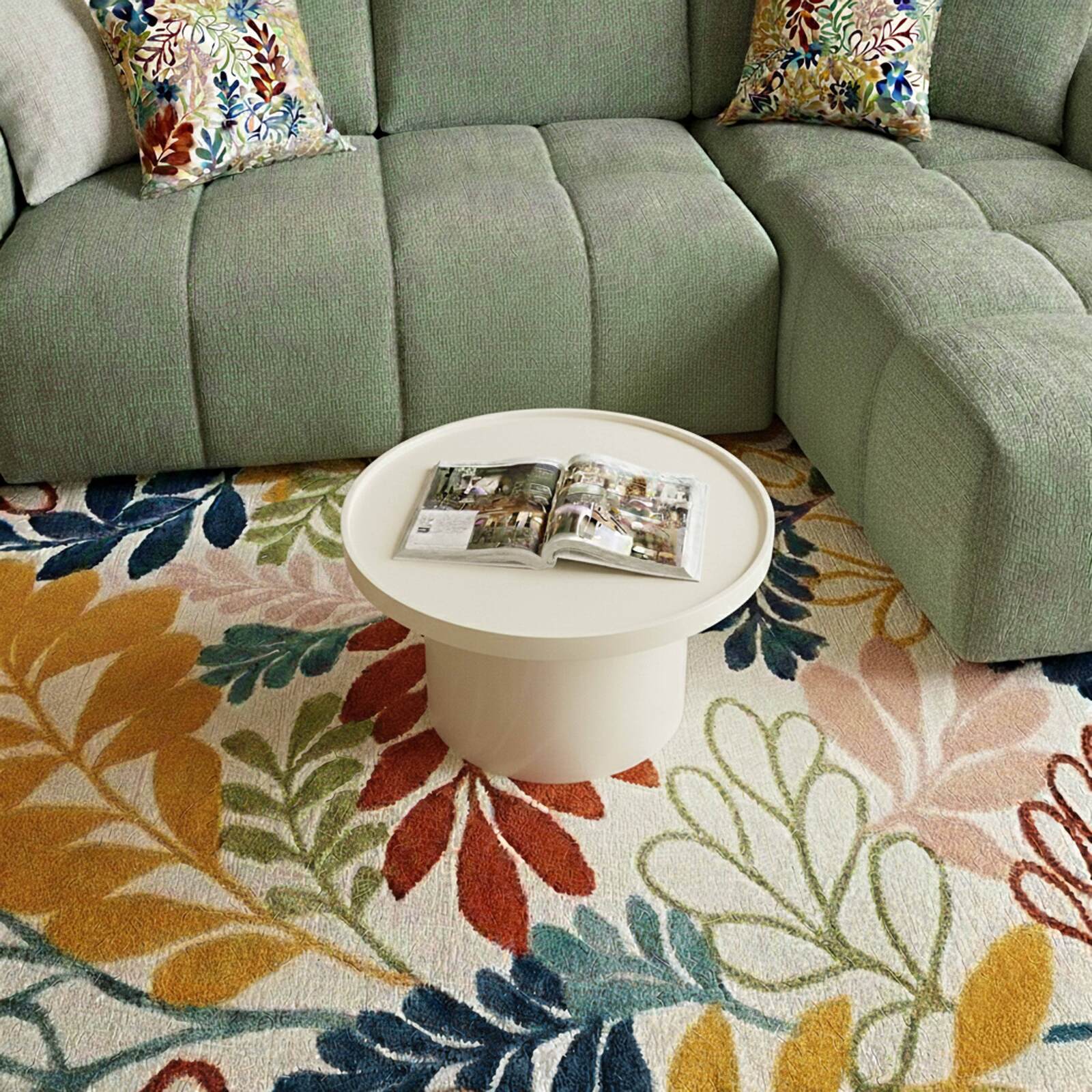 Table basse effet laqué ronde Ø50 cm