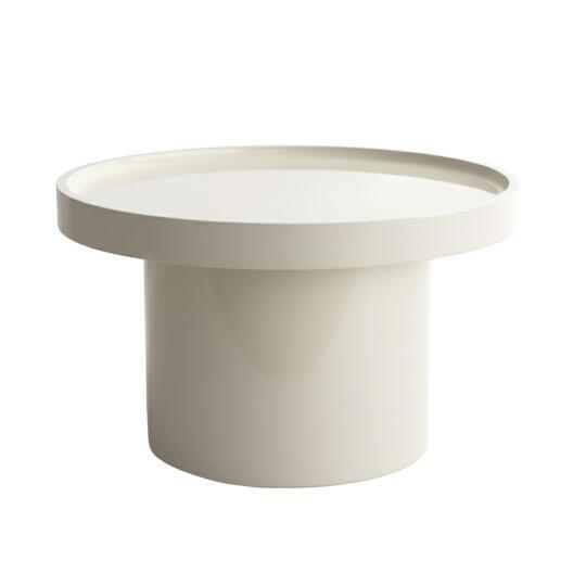 Table basse effet laqué ronde Ø50 cm style rétro | Oviala