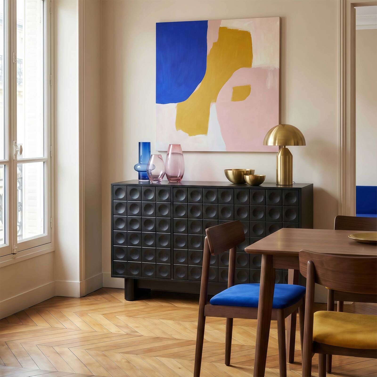 Buffet uni 3 portes 124 cm