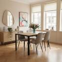 Table à manger en métal et effet bois 4 personnes