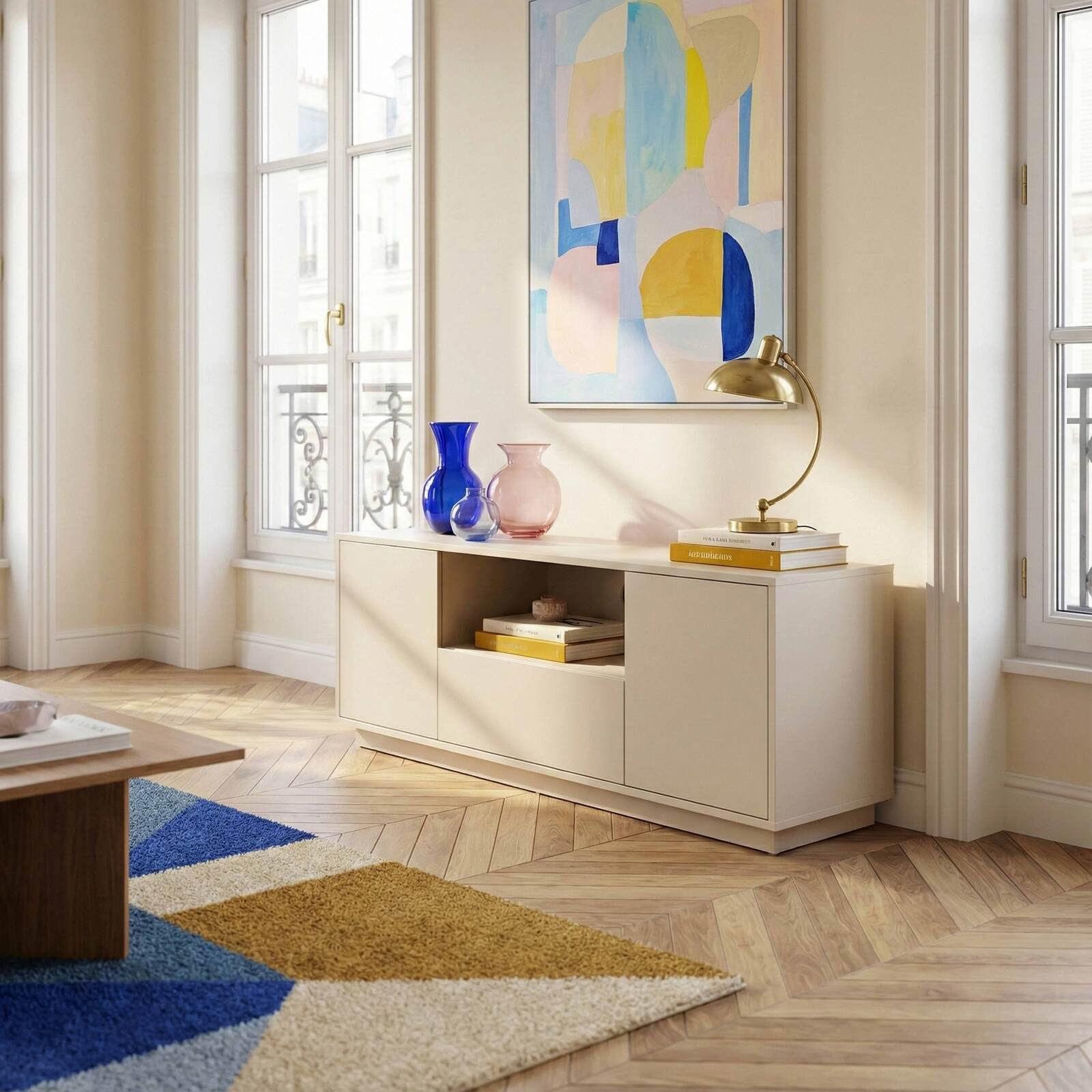 Meuble TV coloré 140 cm