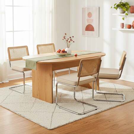 Chaises en velours et métal avec dossier bois esprit cannage - Lot de 2