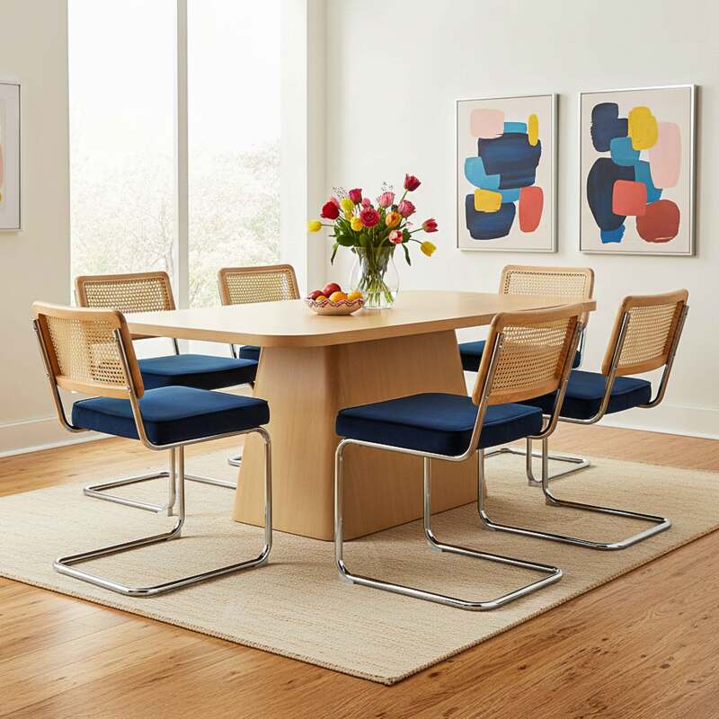 Chaises en velours et métal avec dossier bois esprit cannage - Lot de 2