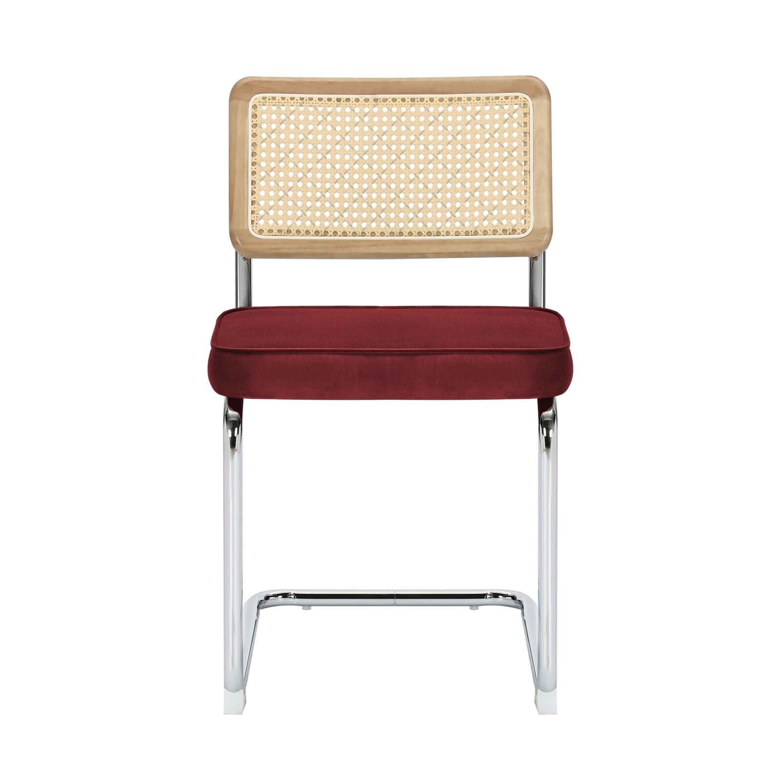 Chaises en velours et métal avec dossier bois esprit cannage - Lot de 2