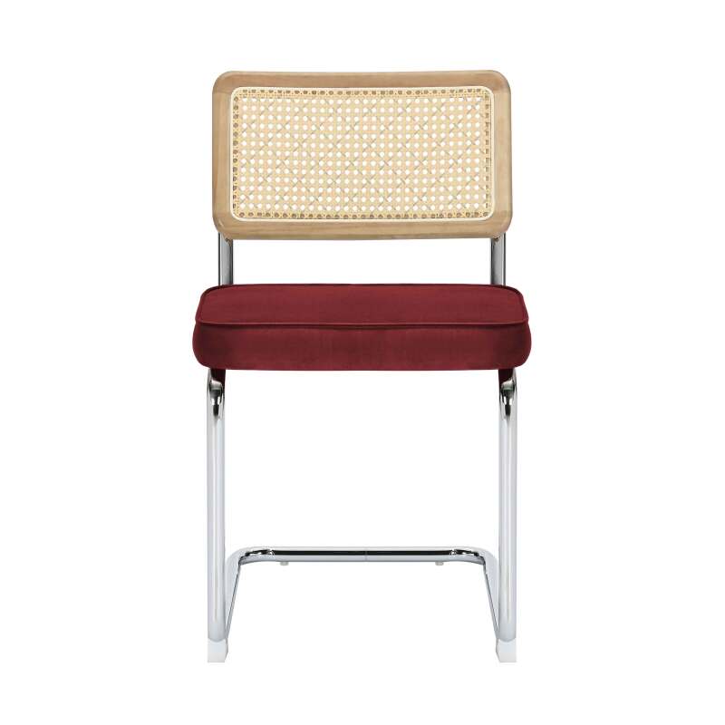 Chaises en velours et métal avec dossier bois esprit cannage - Lot de 2 (4/7)