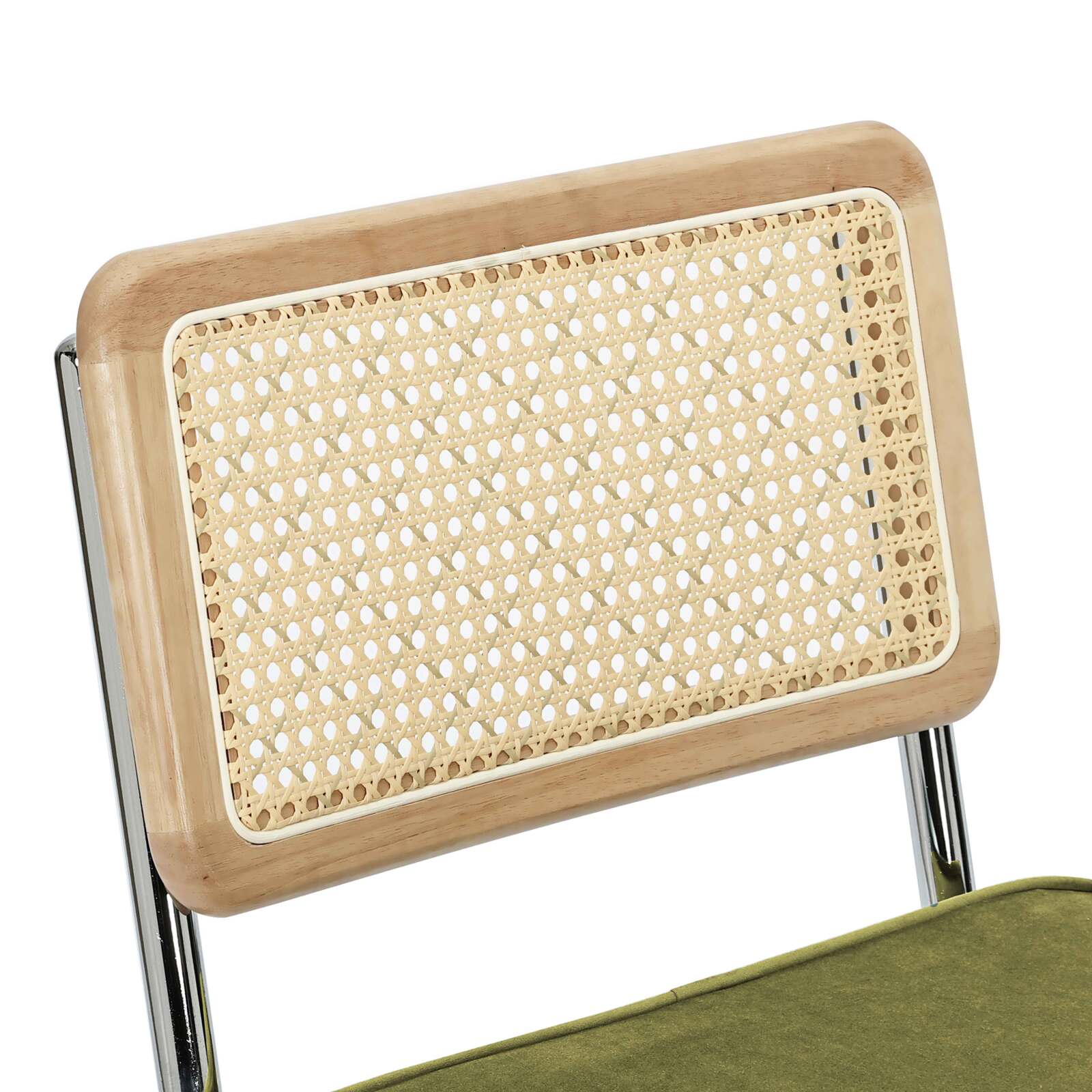 Chaises en velours et métal avec dossier bois esprit cannage - Lot de 2