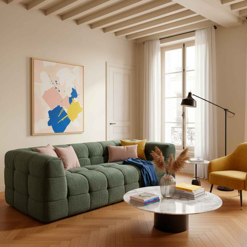 Canapé 3 places en tissu