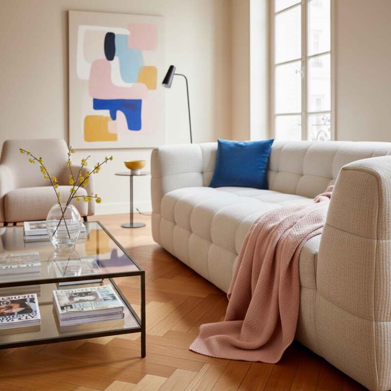 Canapé 3 places en tissu (2/7)