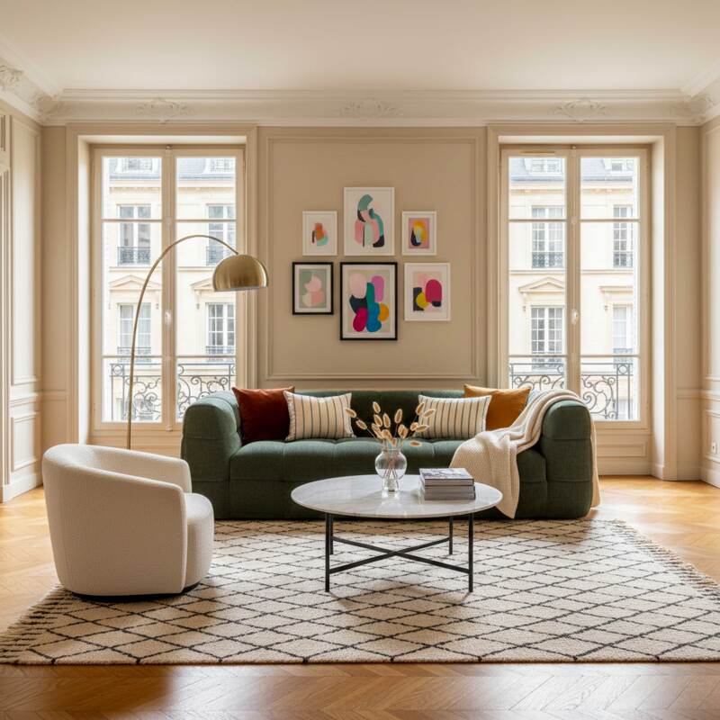 Canapé 3 places en tissu (7/8)