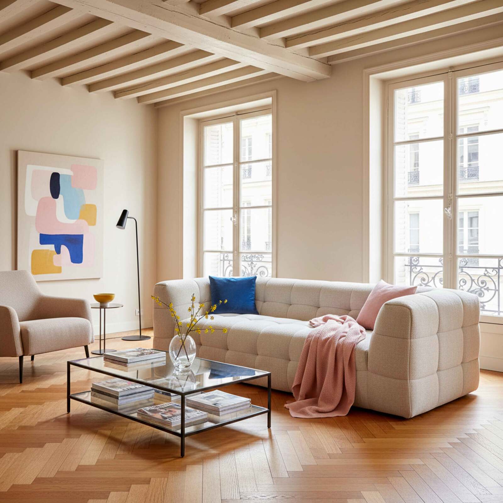 Canapé 3 places en tissu