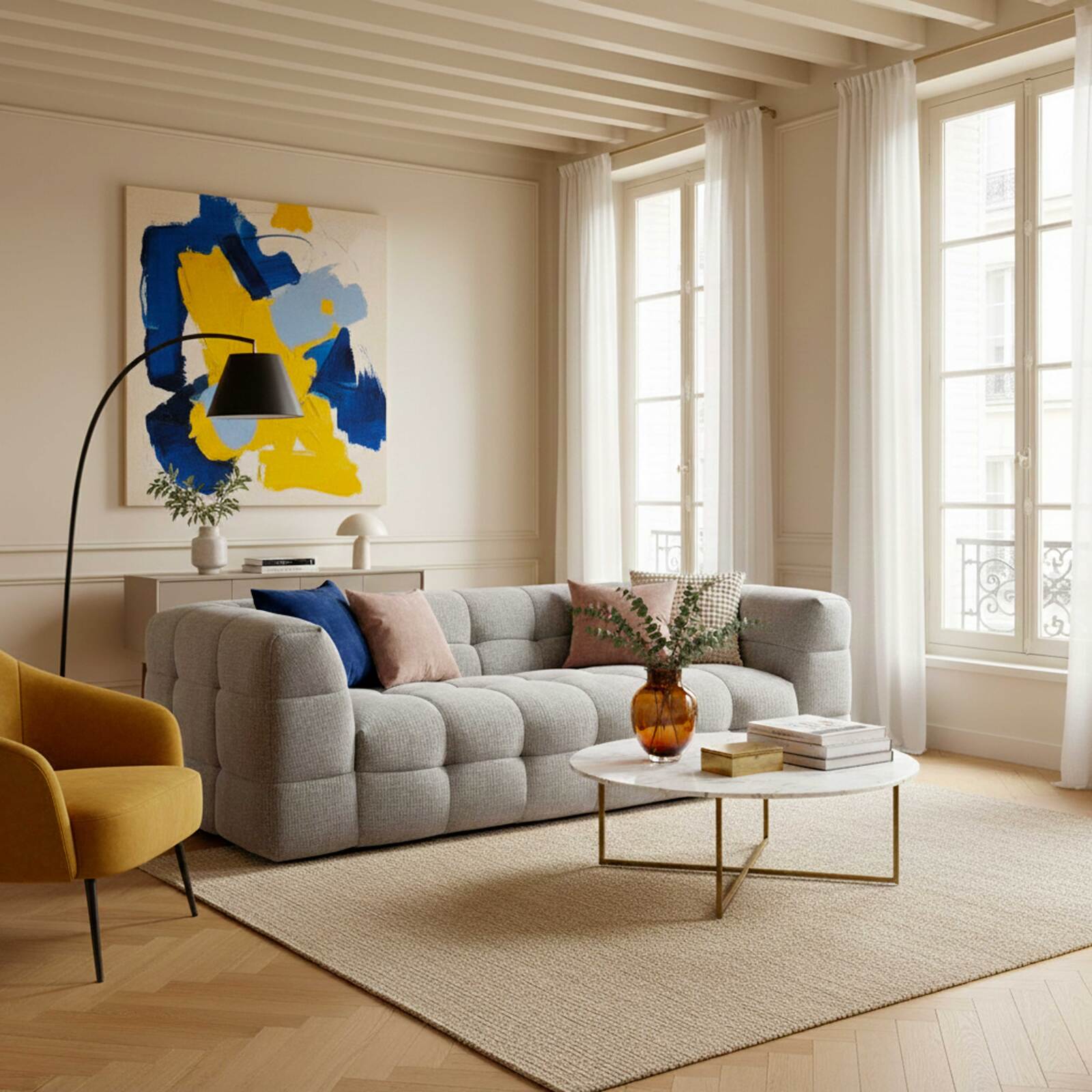 Canapé 3 places en tissu