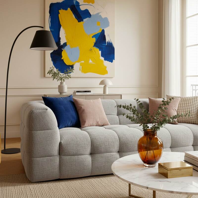 Canapé 3 places en tissu (2/7)