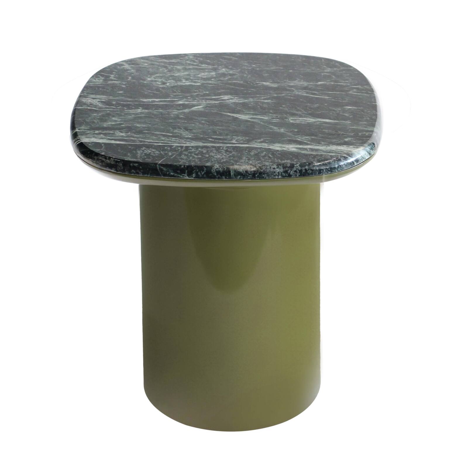 Table basse bout de canapé en marbre carrée 42x42 cm style rétro