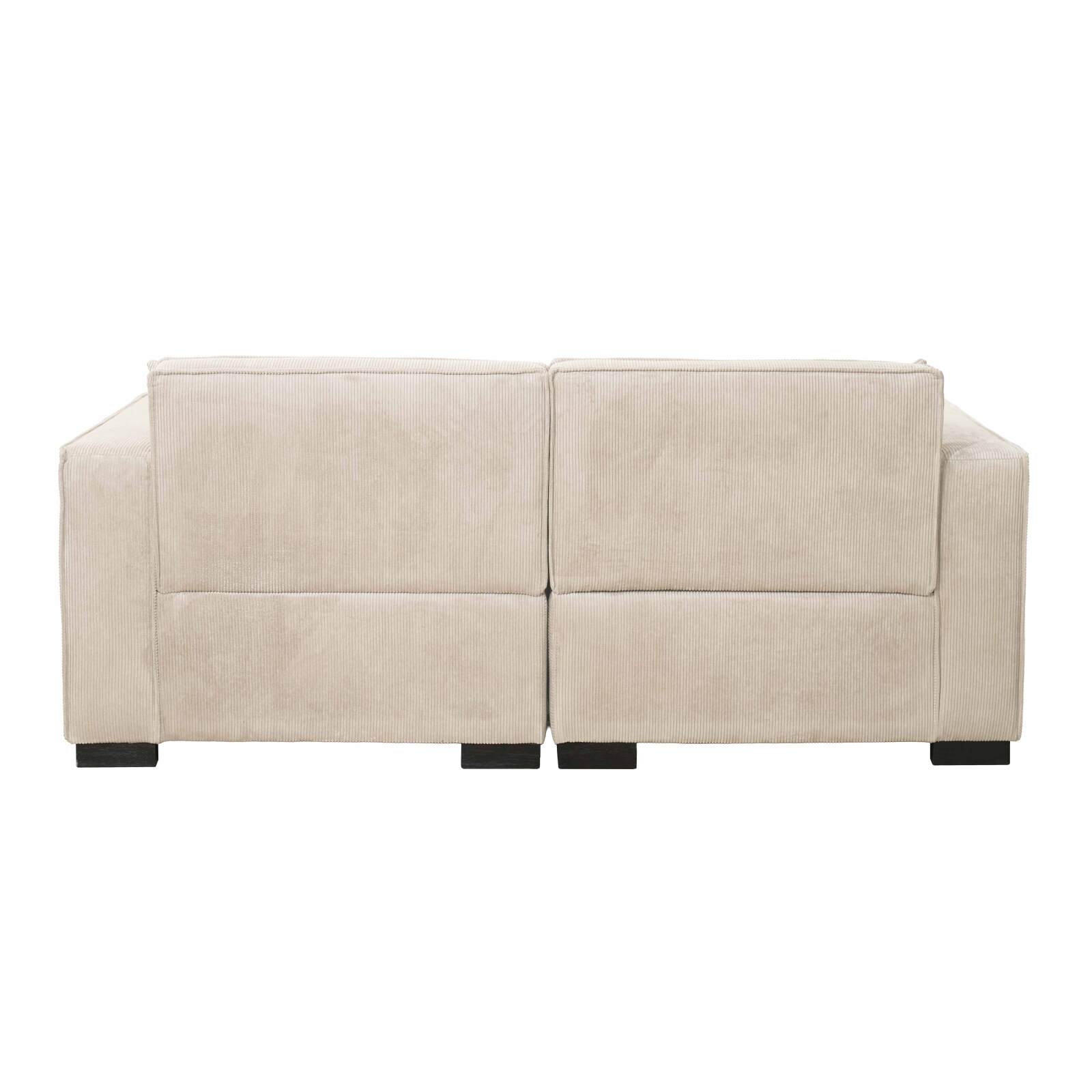 Canapé 2 places en velours côtelé avec coussins