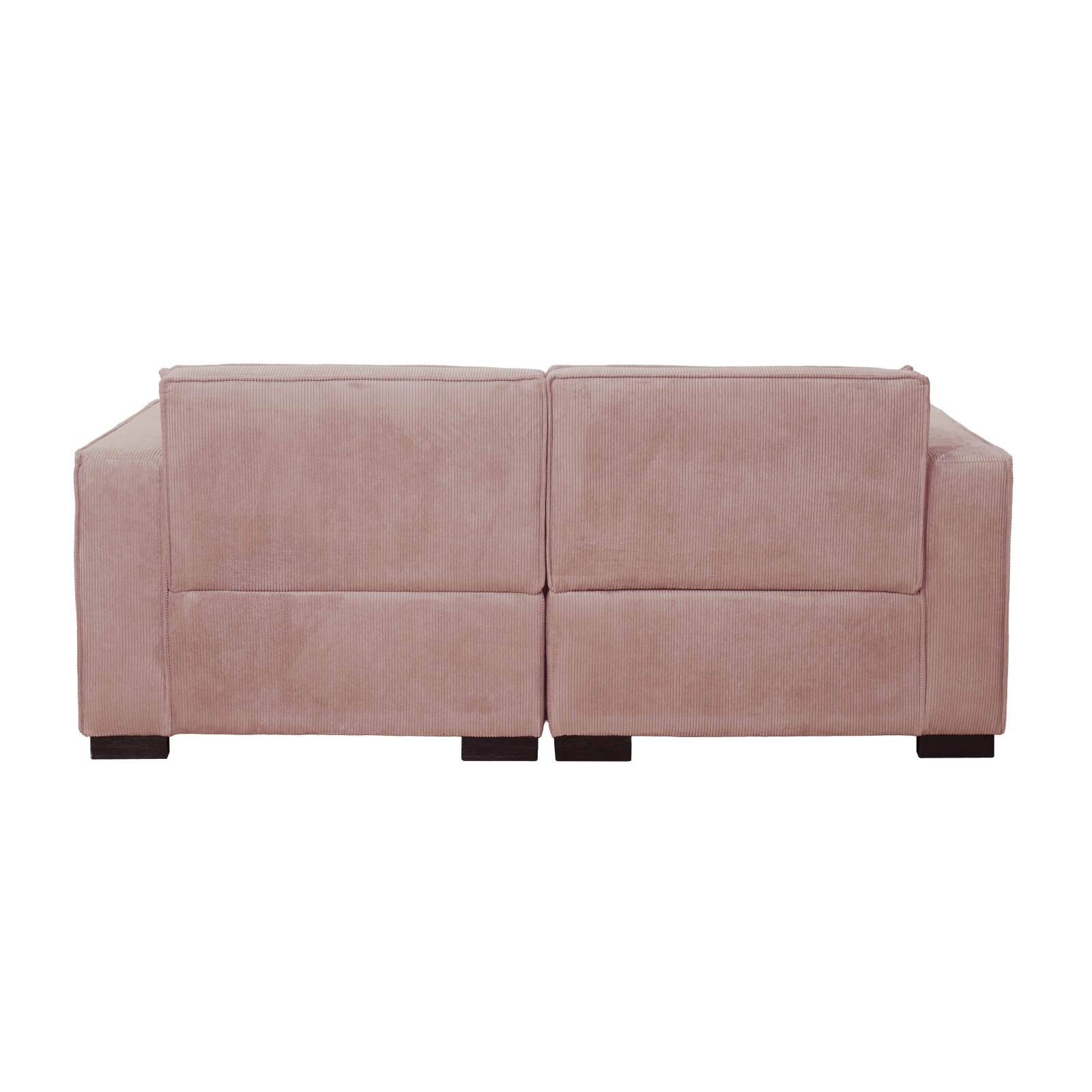 Canapé 2 places en velours côtelé avec coussins