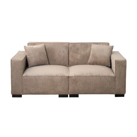 Canapé 2 places en velours côtelé avec coussins (3/6)