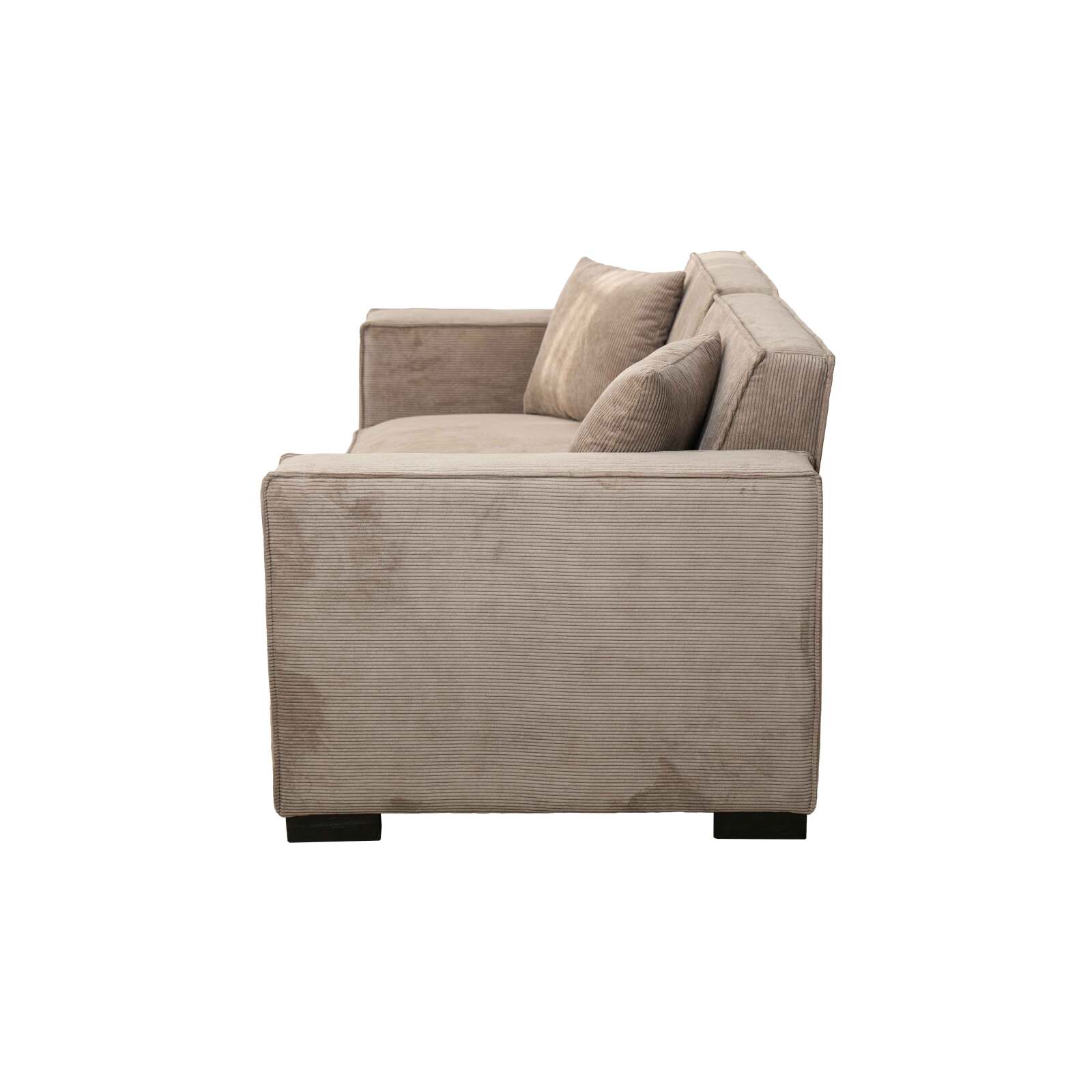 Canapé 2 places en velours côtelé avec coussins