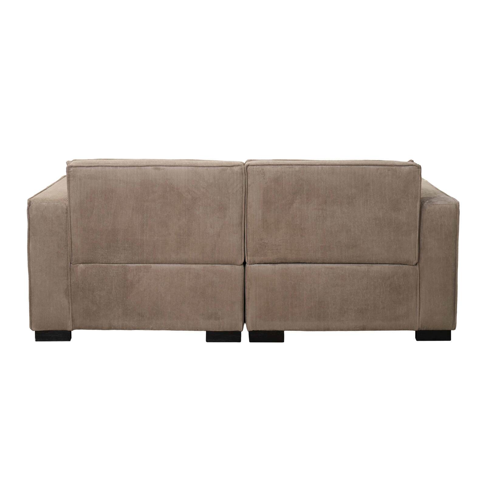 Canapé 2 places en velours côtelé avec coussins