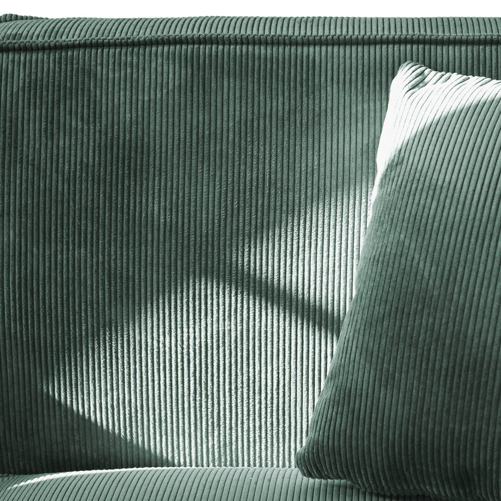 Canapé 2 places en velours côtelé avec coussins